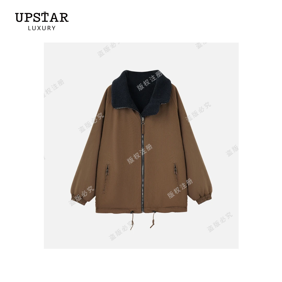 【Linda姐高端线】五金女孩时尚美拉德双面拼色短外套AF3WDW405