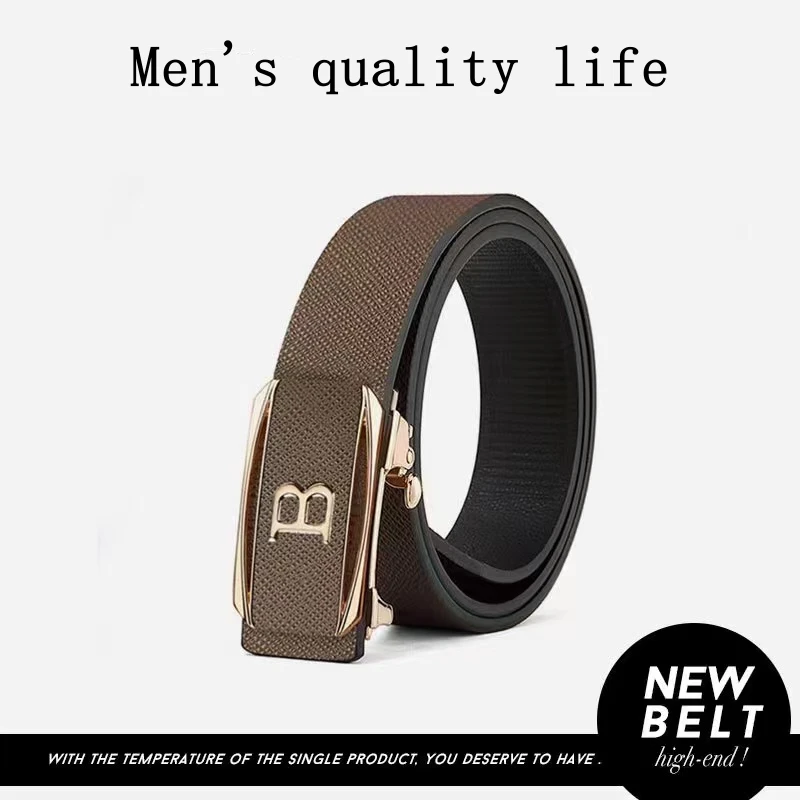 【专柜直发】金色字母B腰带男士无牙内穿自动扣皮带韩版潮流腰带