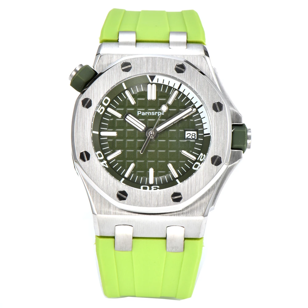 PARNSRPE43大表盘全自动机械手表NH35机芯大橡树手表防水男款男士