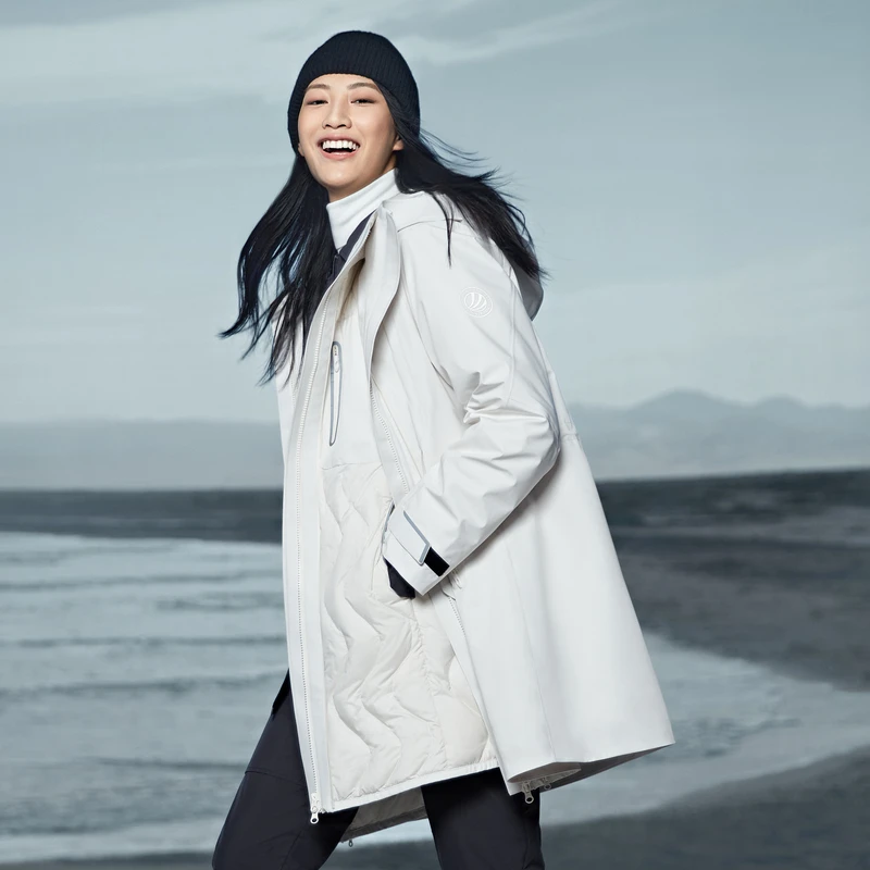 波司登女款羽绒服2022年新款连帽轻奢鹅绒防风保暖冲锋衣风衣外套