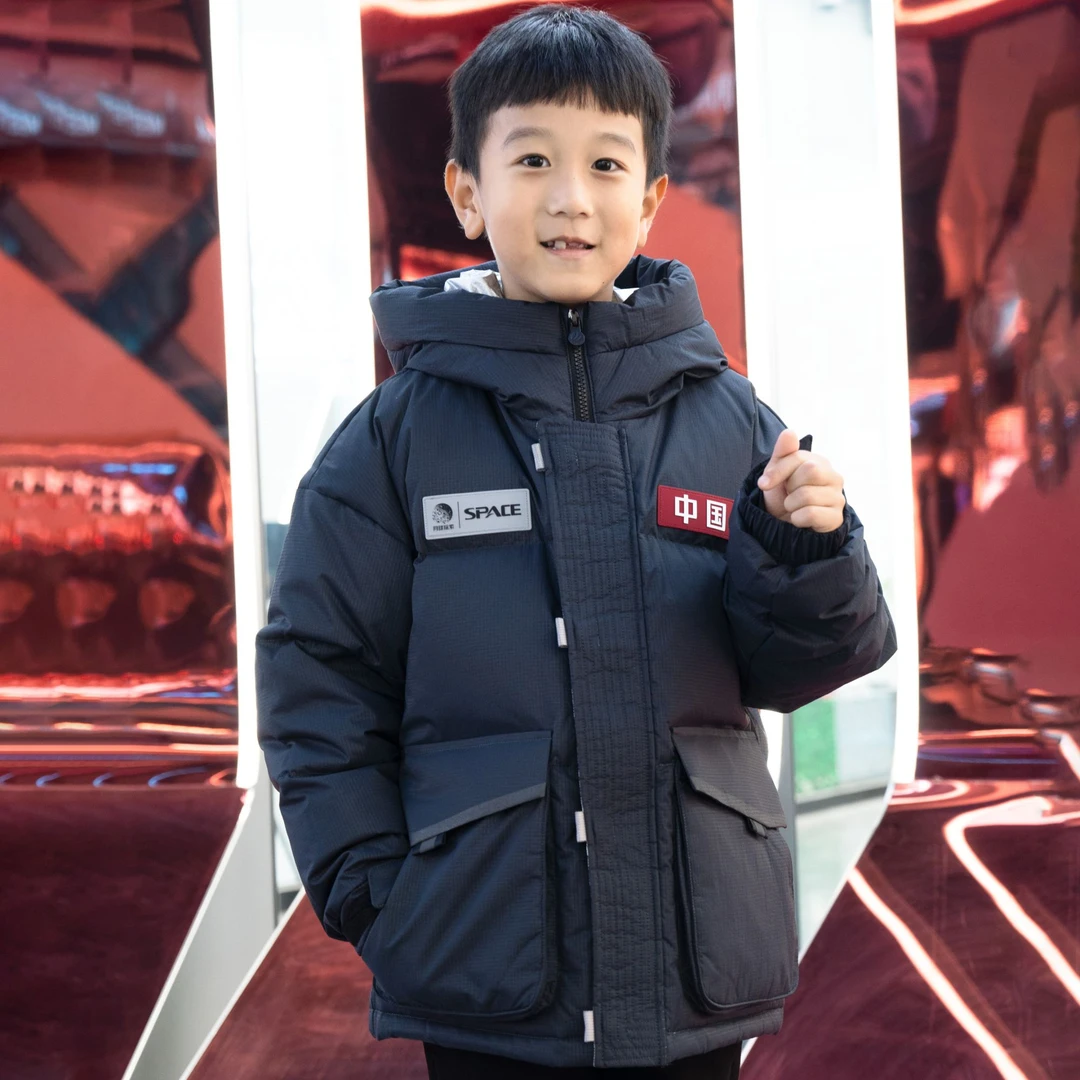 2024冬季新款男女童短款运动休闲中长款太空计划羽绒服T40143210