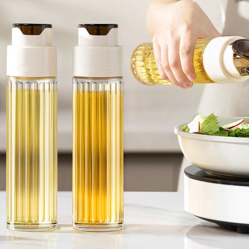 家用厨房油瓶自动开合设计不挂油玻璃材质适用酱油醋料酒