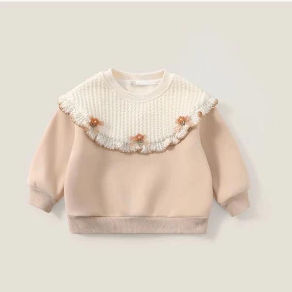 女童绒卫衣2025新款秋冬季童装洋气宝宝时髦加厚儿童冬装上衣长袖