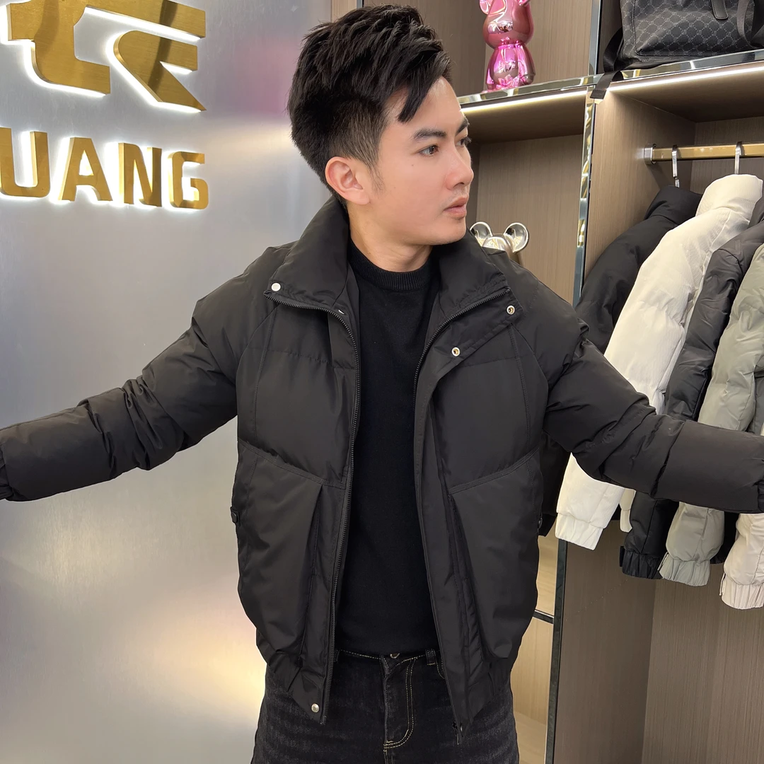 2024冬季高级感修身外套潮牌痞帅时尚百搭棉服男士短款-6608#