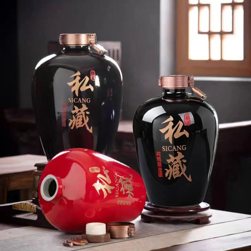 景德镇陶瓷酒坛子3斤5斤10斤古风长期存酒密封酒罐家用酒壶白酒瓶
