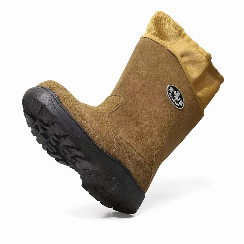 雪地靴男零下50度棉鞋羊毛真皮羊毛加绒加厚防寒保暖户外高帮棉靴