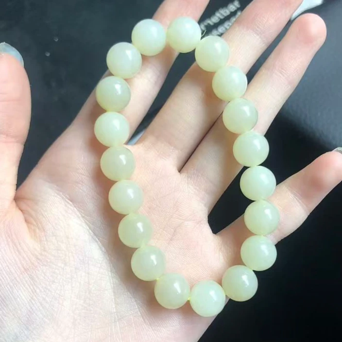 新疆和田玉若羌黄口卡10手串