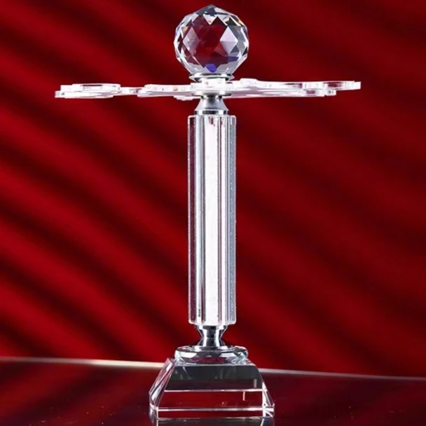 高档水晶旋转倒挂红酒杯架家用酒柜摆件红酒杯悬挂高脚酒杯架