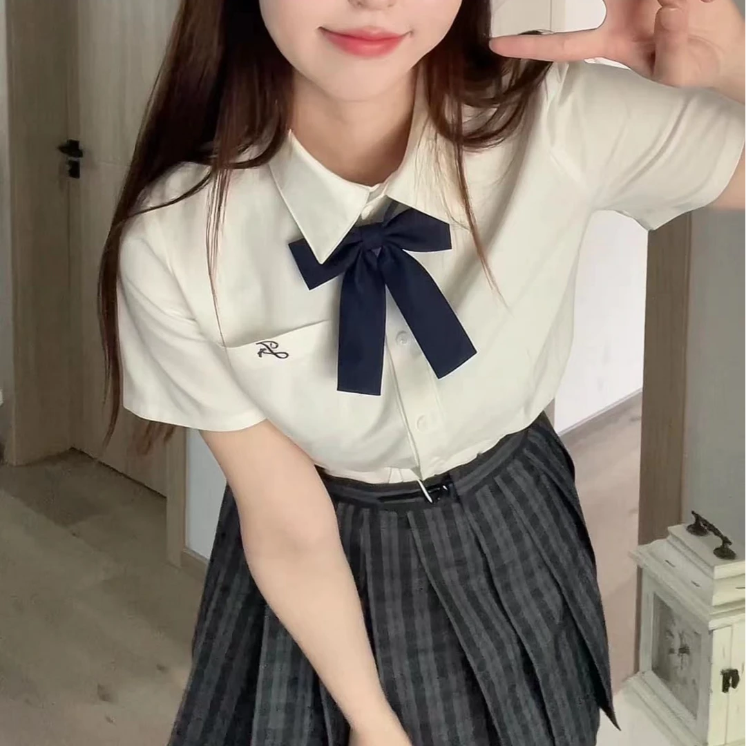 【学妹衬衫】收腰衬衫白色百搭jk夏季学生学院风日系显瘦显高短衬衣