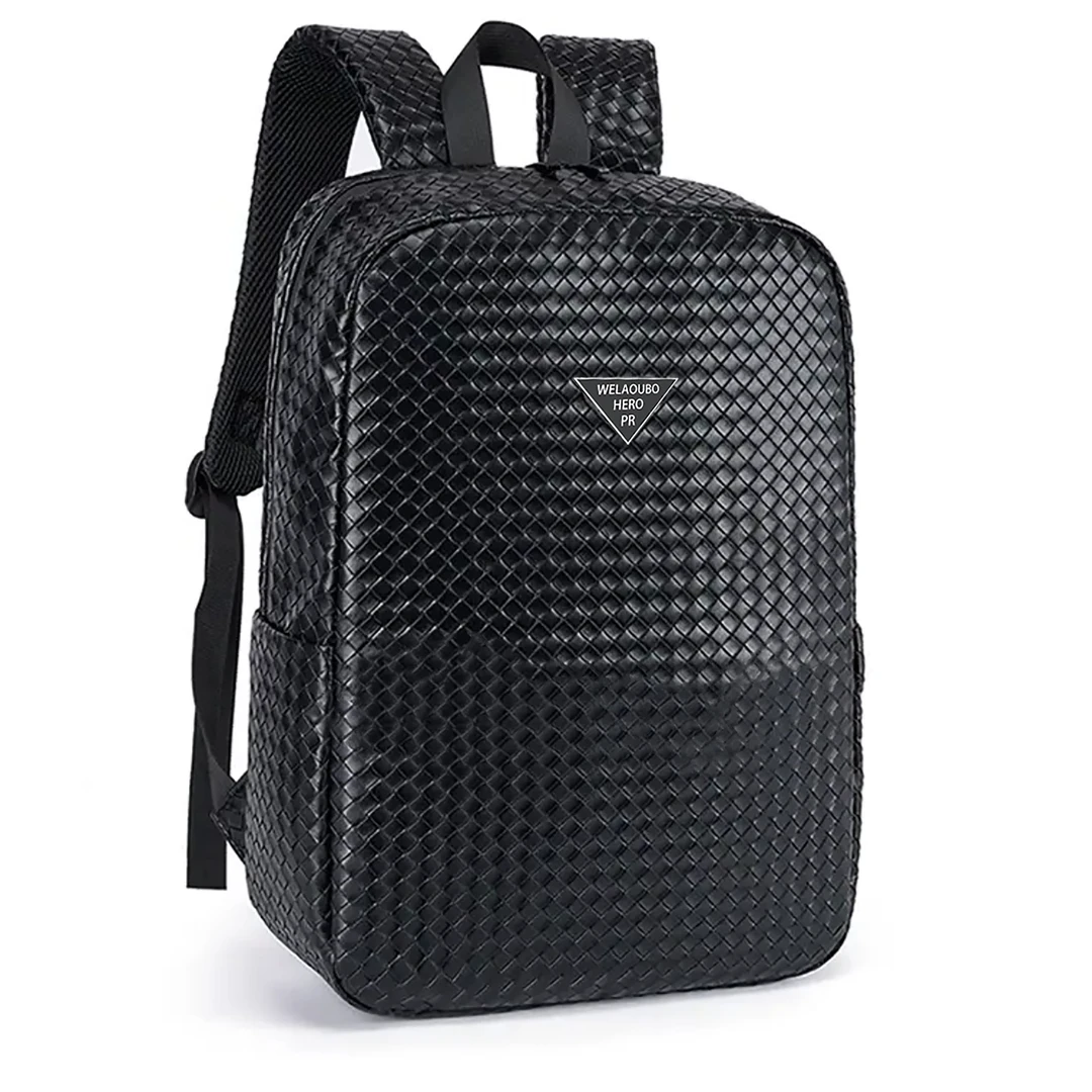 802新款编织双肩背包2024大容量电脑男女通勤学生时尚百搭旅行18