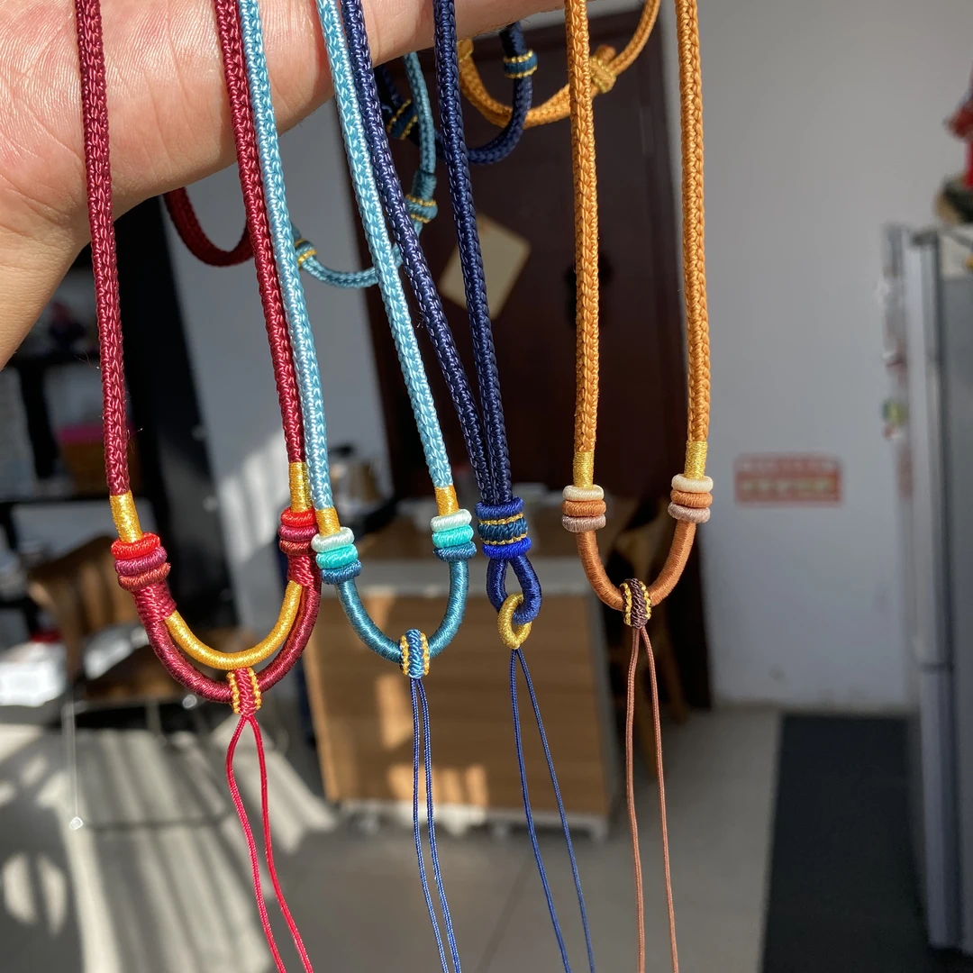1-4手工编织绳吊坠绳可调节项链挂绳多色暗红色