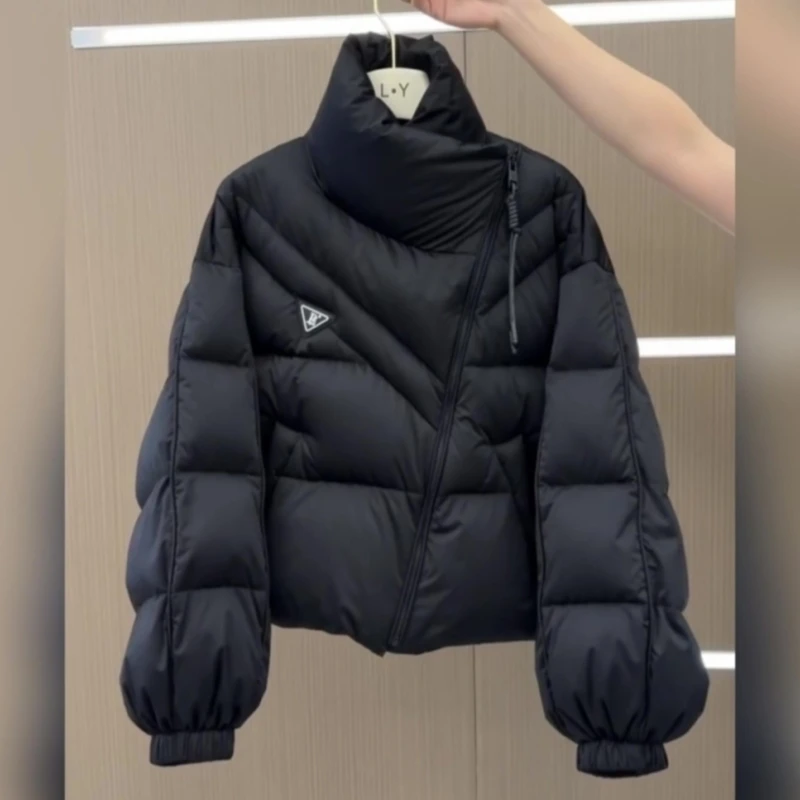 2025年新款羽绒棉服女冬短款韩版不规则棉衣设计感宽松加厚棉袄潮