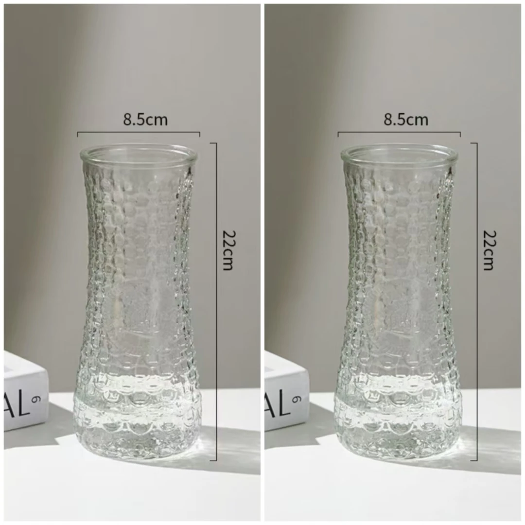 【买一送一】加厚银柳腊梅冬青专用玻璃花瓶干花客厅餐桌花瓶