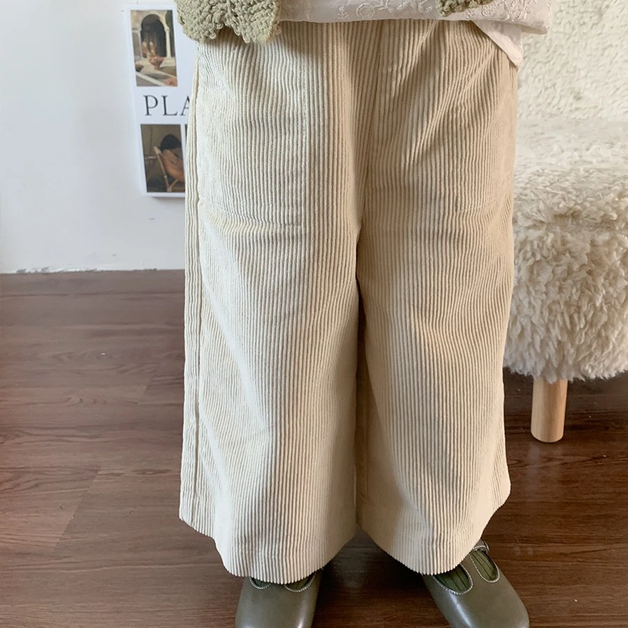 7家原创 2023秋款新品灯芯绒长裤宽松童装儿童透气休闲裤 D3036