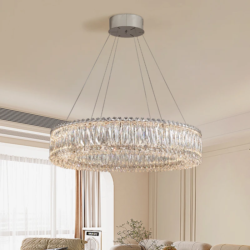 吊灯客厅灯轻奢水晶高级感圆环大厅主灯2024年新款高端大气餐厅灯