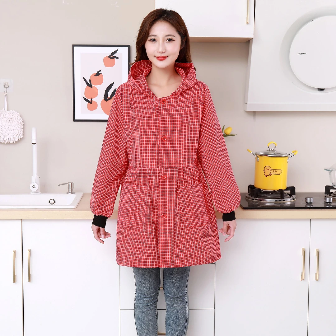 围裙韩版防污防油家用上班工作服厨房成人时尚新款正穿罩衣束腰