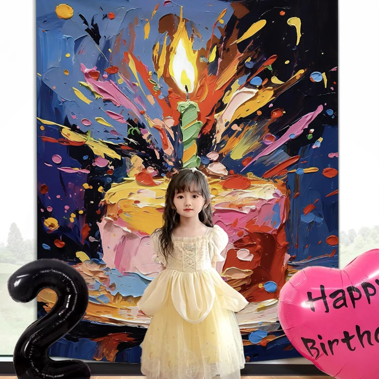 生日场景布置装饰气球生日快乐23周岁儿童女男孩派对气氛背景挂布