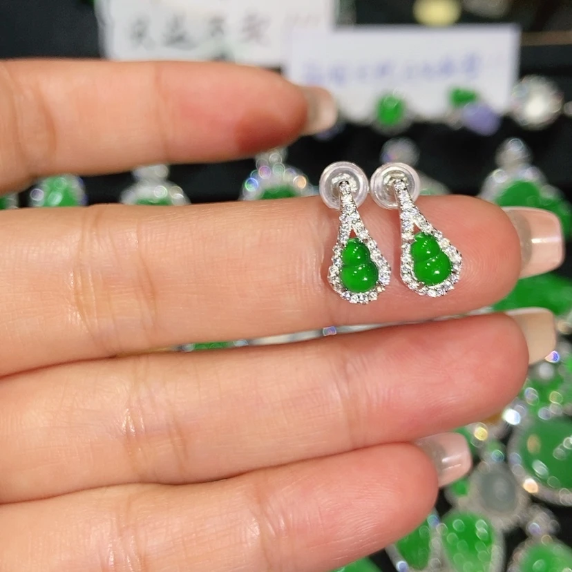 【闪购商品】翡翠耳饰未镶嵌天然翡翠