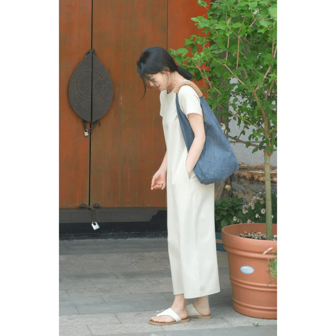 【2.0＋袖版小黑裙】尤莱特夏季连衣裙宽松连衣裙简约纯色气质显瘦裙