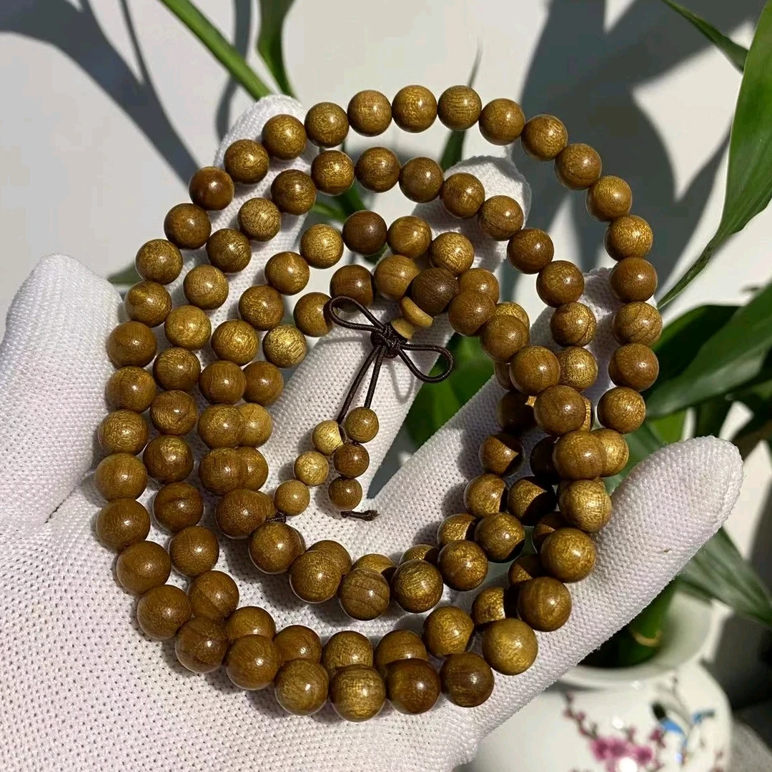 正宗金丝楠枯木老料0.8x108颗念珠文玩手串