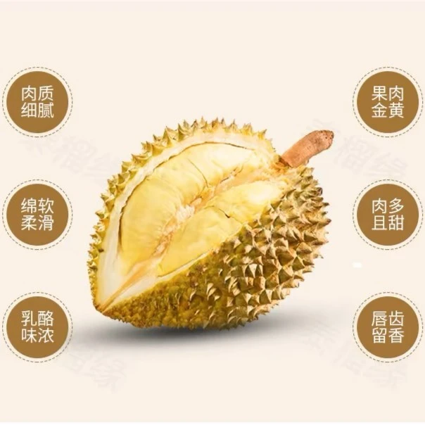 (纯肉)1斤泰国进口金枕双A果榴莲水果--昆明同城小时达外卖