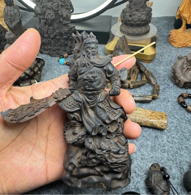 关公1188 印尼达拉干木雕木艺小摆件 高12厘米