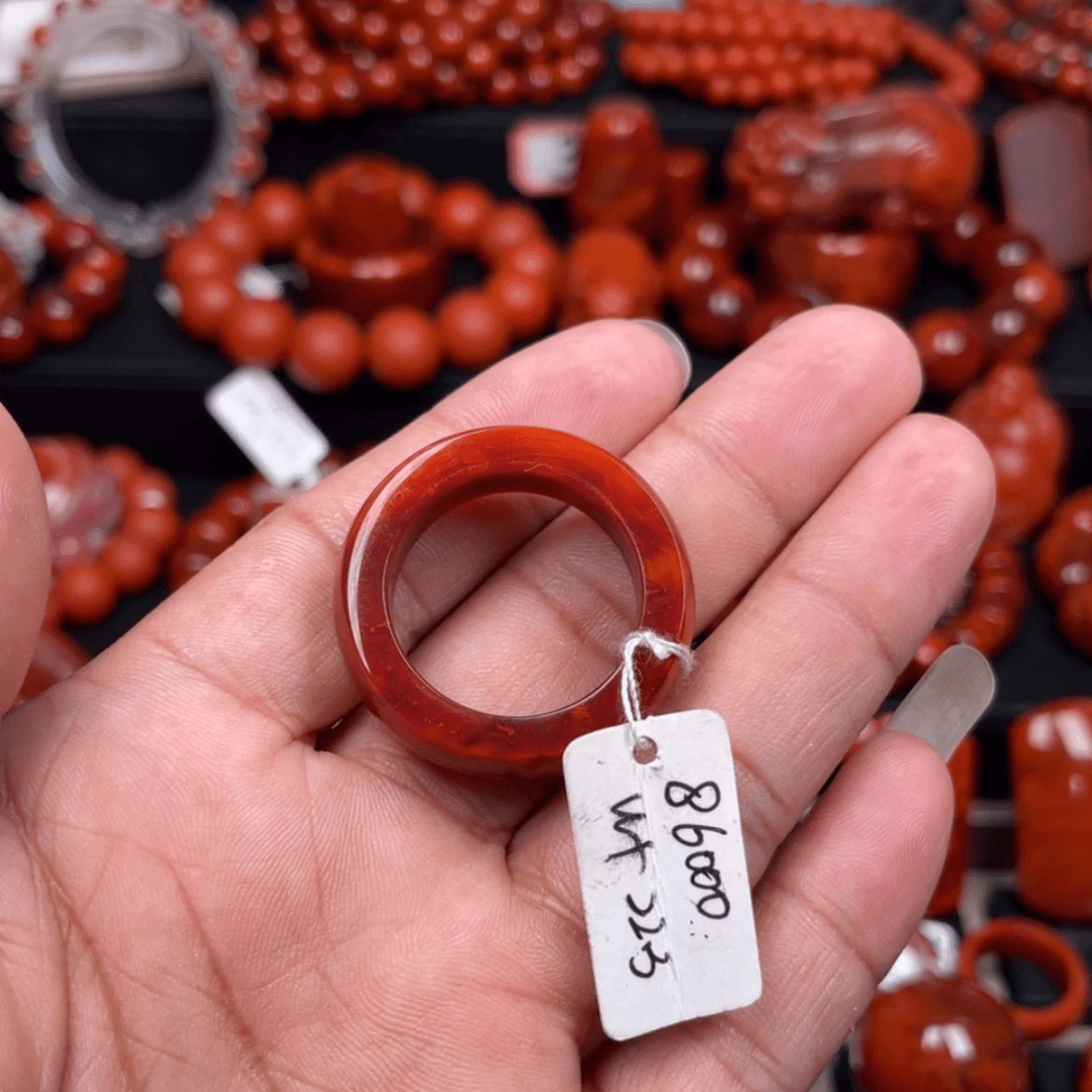 【闪购商品】南红玛瑙珠宝奇石未镶嵌雷*戒指