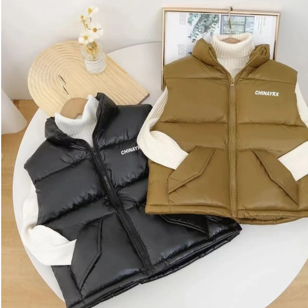 春秋马甲24年新款儿童男童棉马甲婴儿洋气宝宝连帽中长款加厚