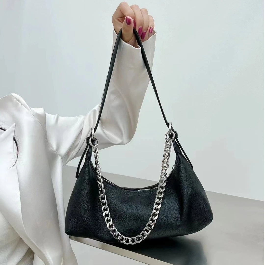 抽绳高档气质饭盒包百搭斜挎包洋气白色肩包真皮韩系早八通勤包