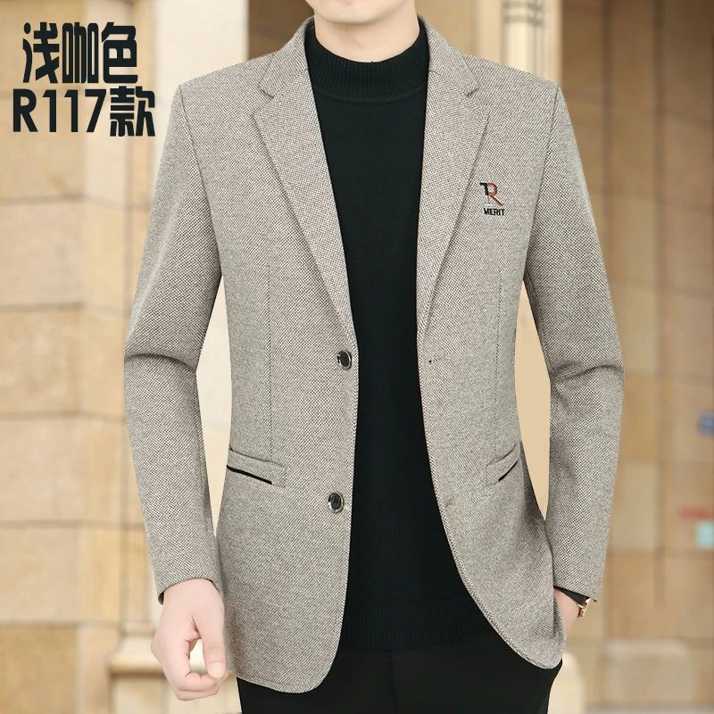 刺绣新款尼男士西装潮流商务休闲男装西装免烫西服上衣外套男秋冬