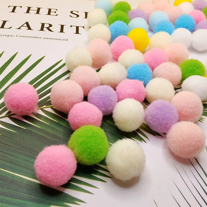 可爱毛球彩色DIY高弹力手工装饰毛绒球diy服装鞋帽创意成品品质