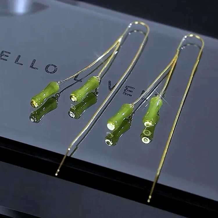 锌合金耳饰 （竹报平安）时尚气质百搭竹节防丢耳线392