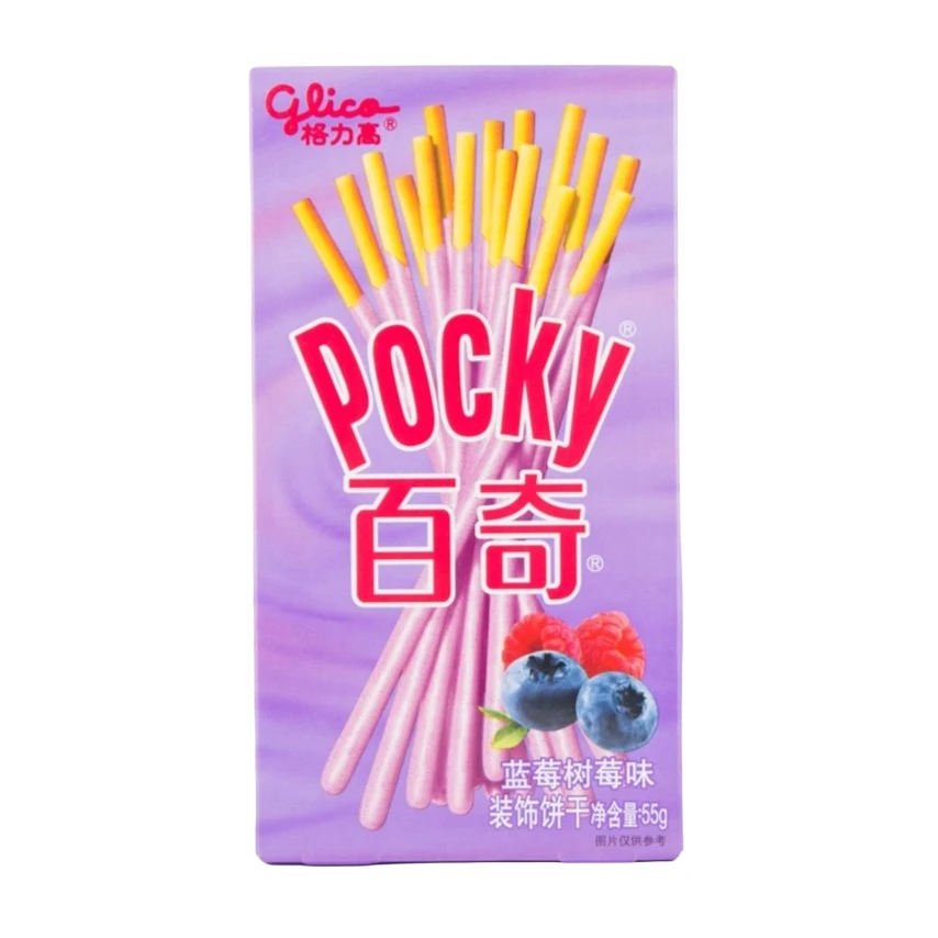 Pocky/百奇装饰饼干蓝莓树莓味 55g