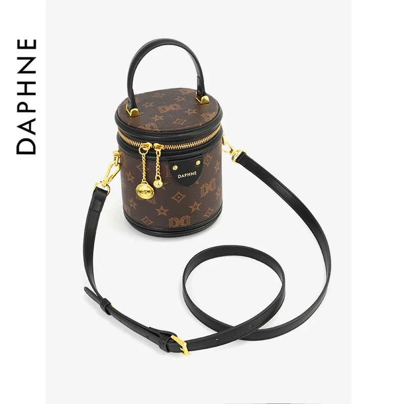 [爆款]达芙妮Daphne牛仔发财桶时尚潮流单肩斜挎包轻奢/10336女士