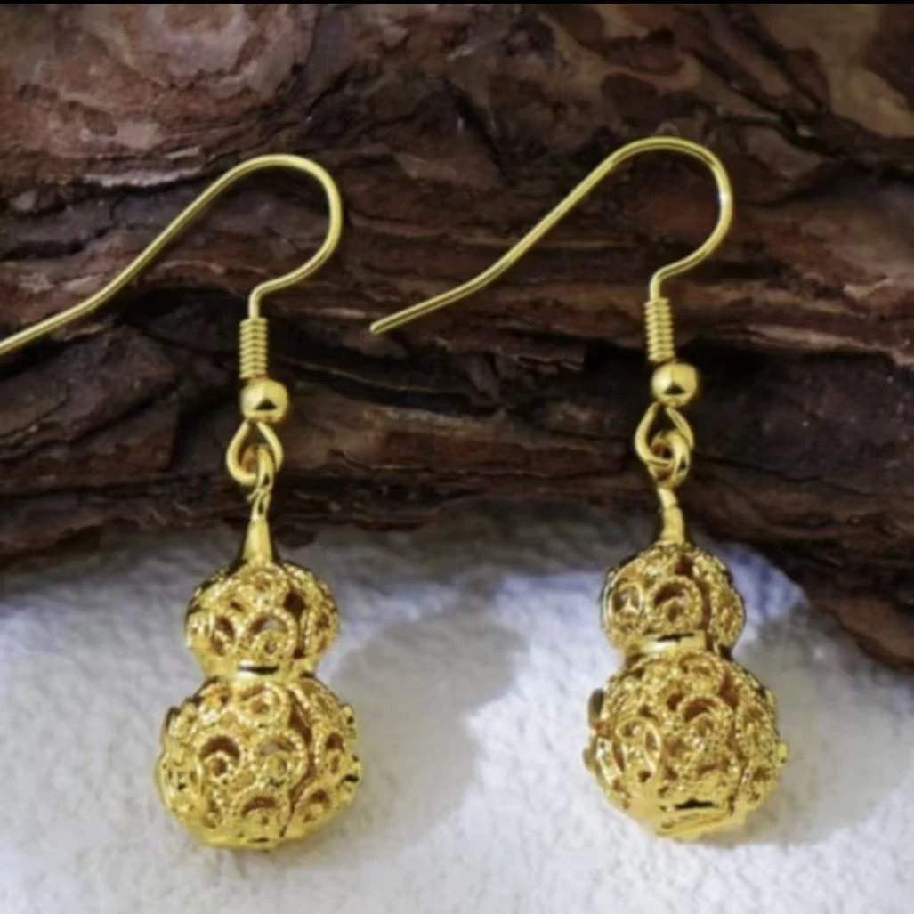 国风镂空葫芦铜合金耳环古法时尚气质百搭经典