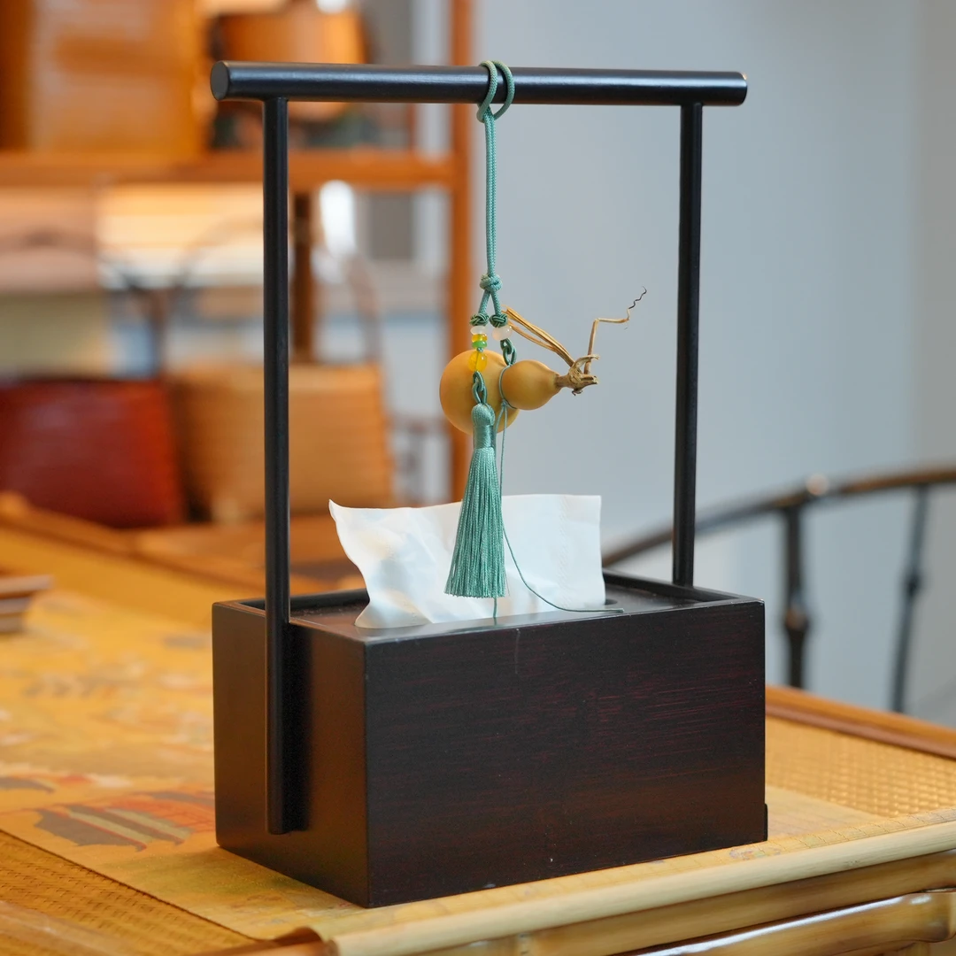 竹制纸巾盒客厅家用简约实木