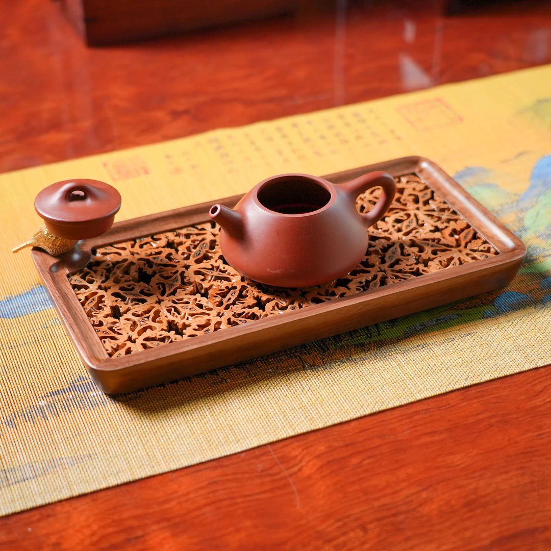 喜鹊核桃壶承干泡台干泡盘茶盘茶呈壶托茶道长方形中式茶托盘中式