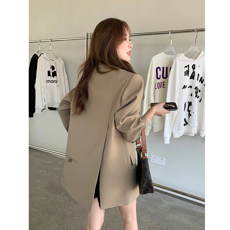 小蚂蚁春秋新款休闲炸街小西装外套女小众网红高级气质后开叉西服