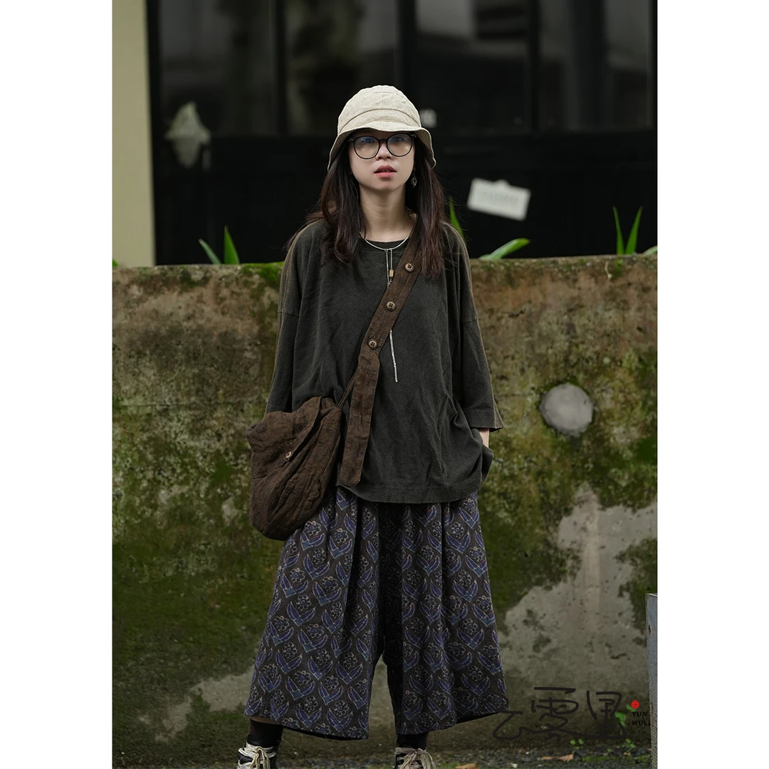 云雾里 原创设计文艺宽松休闲中袖T恤0065