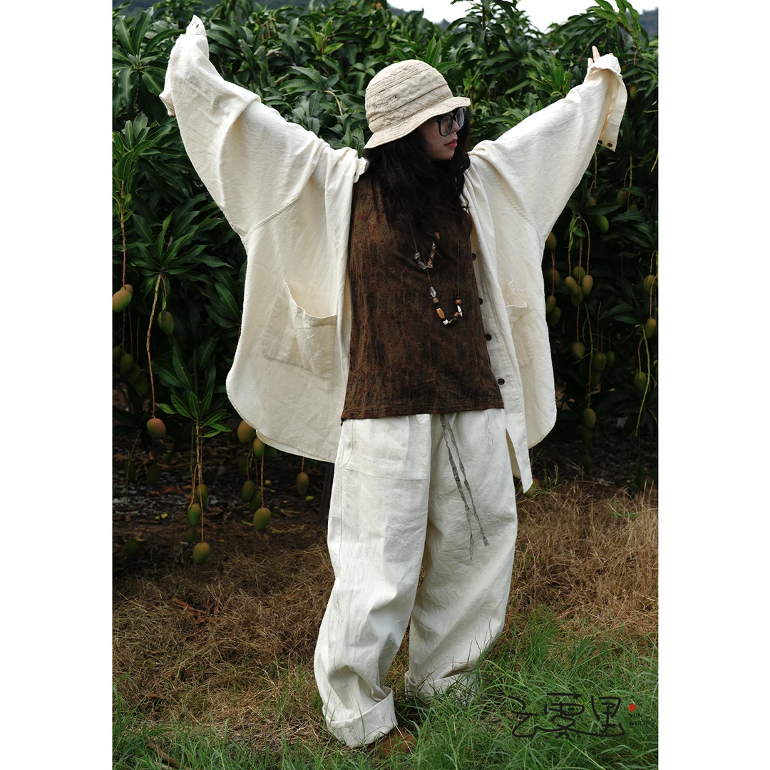 云雾里 原创设计复古文艺宽松休闲浪漫纯棉长衬衫 2006