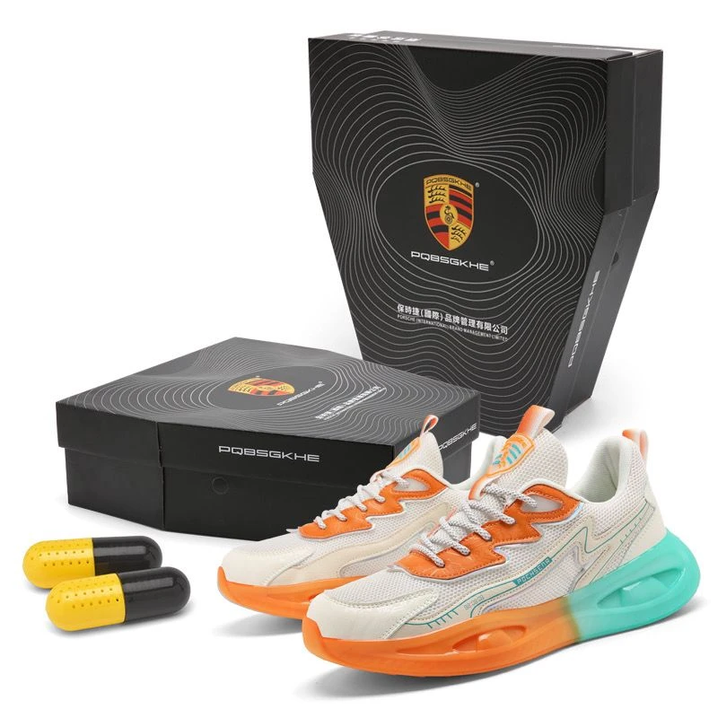 春秋季网面透气舒适男鞋女鞋时尚百搭轻便夜光情侣运动跑鞋