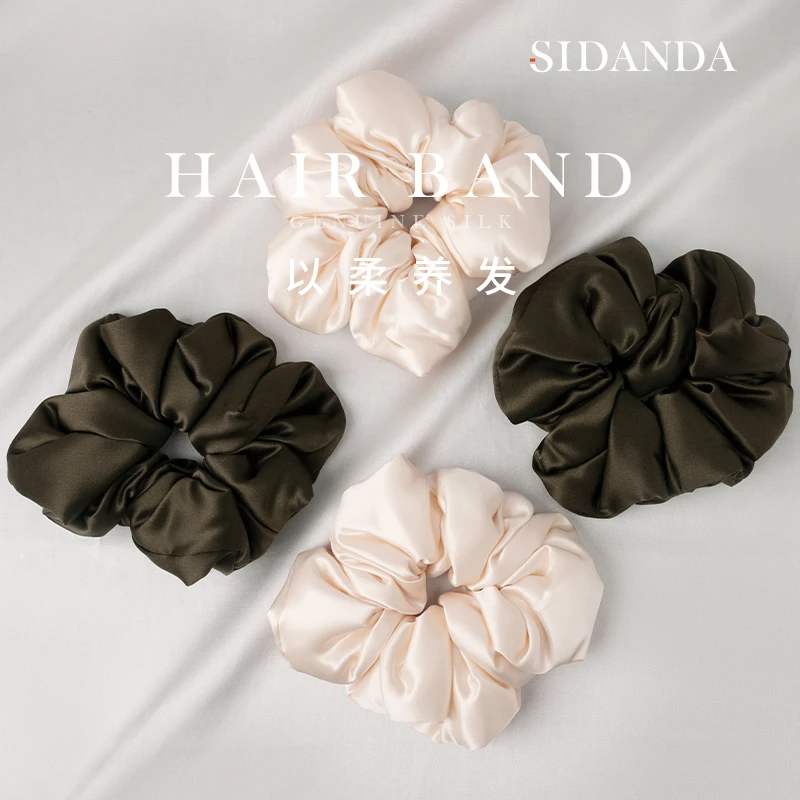 SIDANDA22姆米奢华真丝单个发圈 100%桑蚕丝法式优雅高级枕头发圈