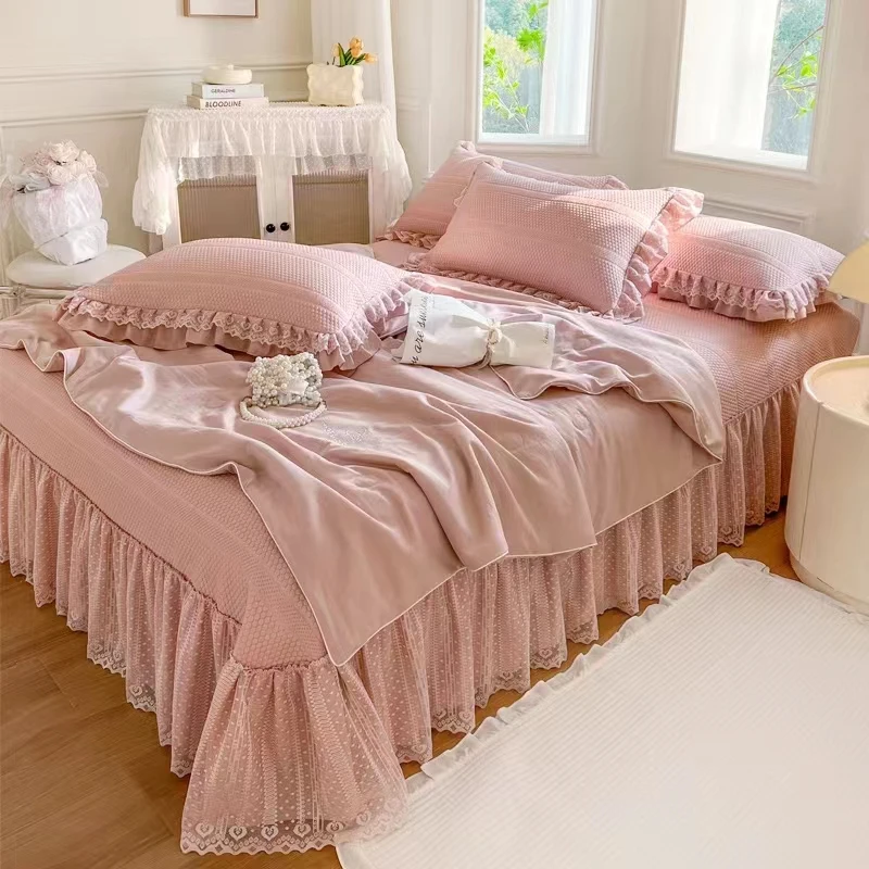 【母婴级A类】PE冰豆豆凉席夏被四件套凉爽仙女风冰丝软席空调被