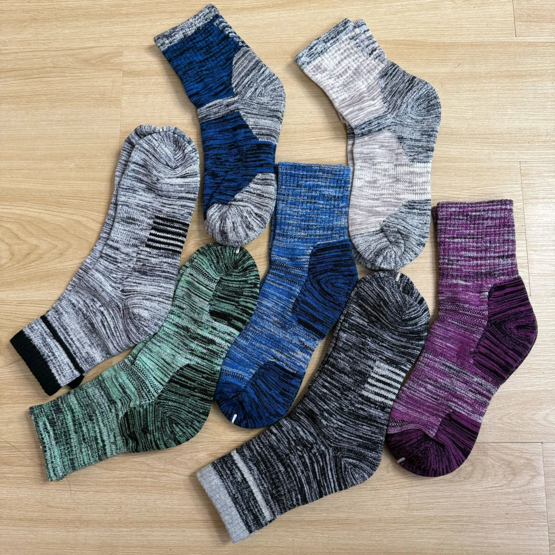 秋冬加厚毛巾底拼色中筒袜4650（颜色不指定，拍一发二）