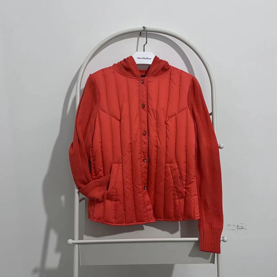 1011女士针织拼接连帽休闲羽绒服YD7225（个别有霉味介意慎拍）