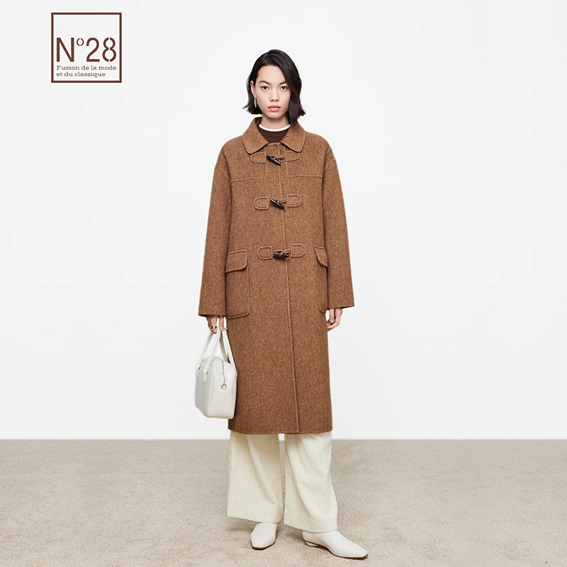 N°28女款中长大衣设计师休闲毛呢秋冬时尚女士复古大衣8352D132