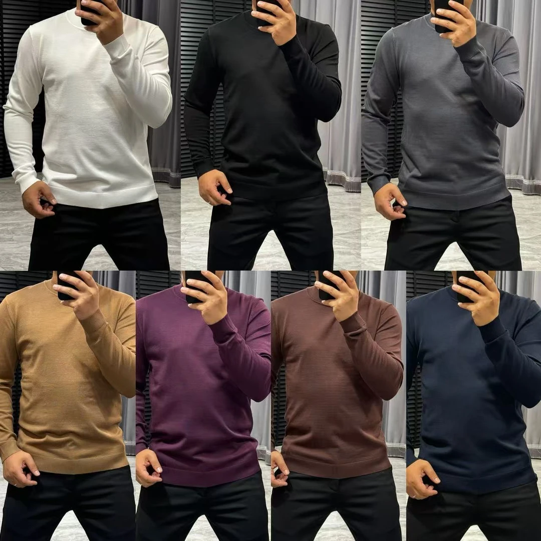 张先生欧货•F09秋冬季男士休闲净版简约修身打底半高领针织长袖