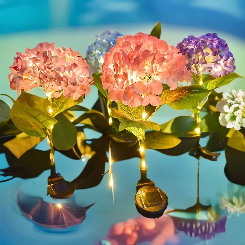 太阳能绣球花灯户外防水庭院阳台景观氛围地插草坪灯别墅围栏花园