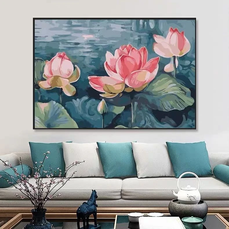 十字绣套件：出水芙蓉85×60大格四股绣～26色