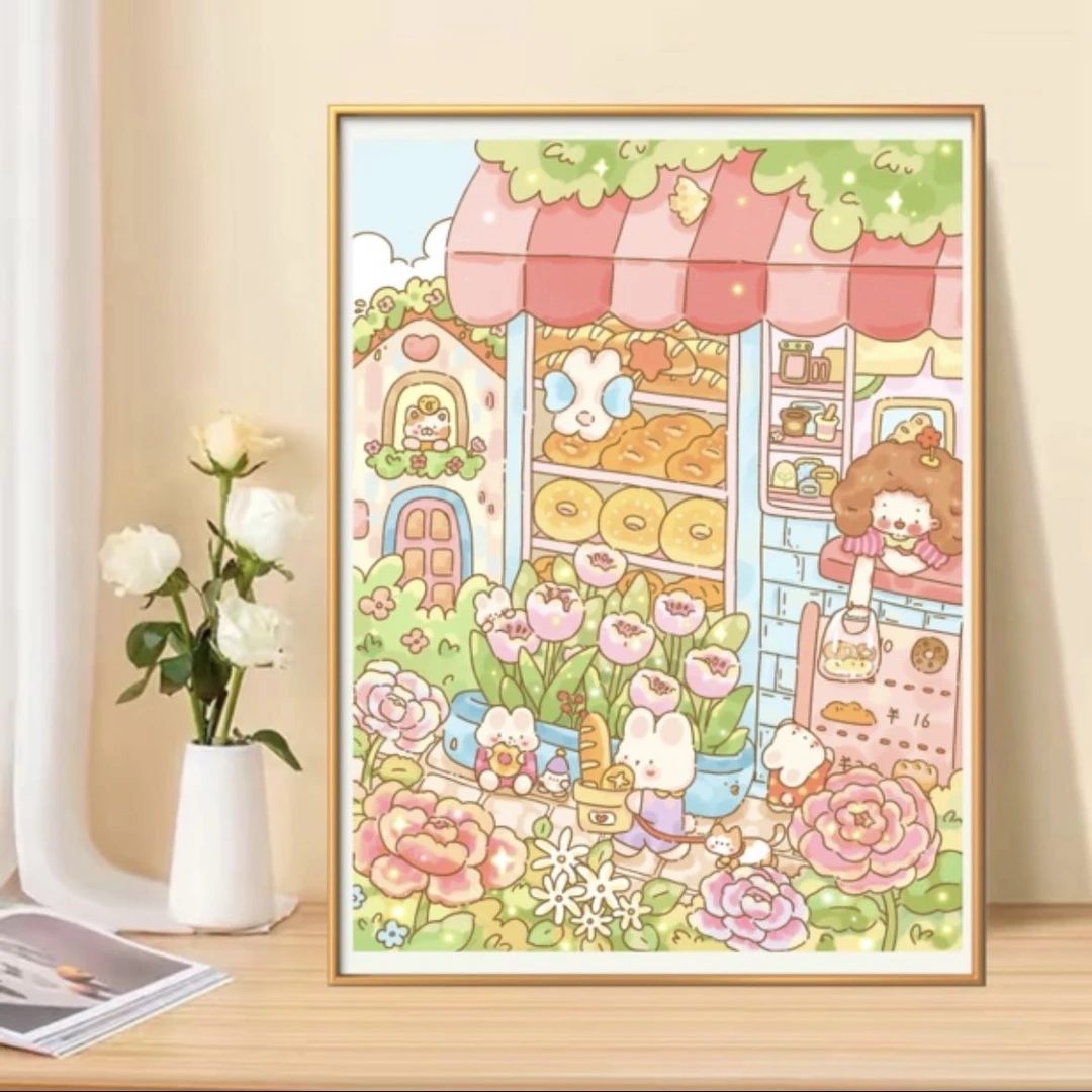 鱼糯糯十字绣：定制款面包女孩65×85大格四股绣.55色